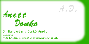 anett donko business card